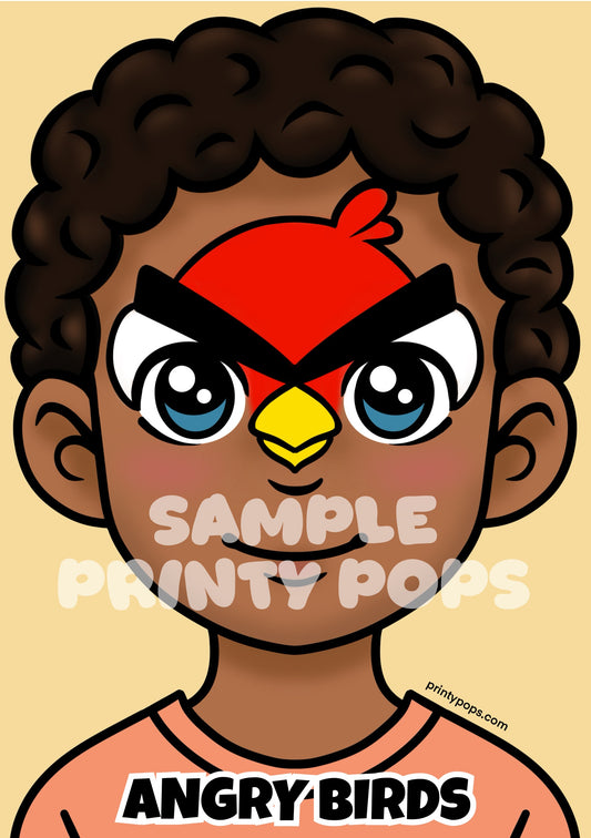 Angry Birds - Printed Face Painting Menu Card