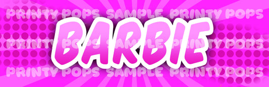 Barbie - DIGITAL Word Face Painting Menu Card