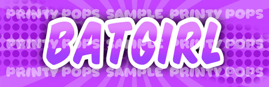 Batgirl - DIGITAL Word Face Painting Menu Card