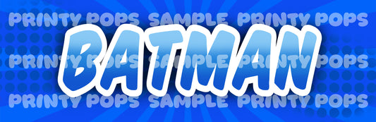 Batman - DIGITAL Word Face Painting Menu Card