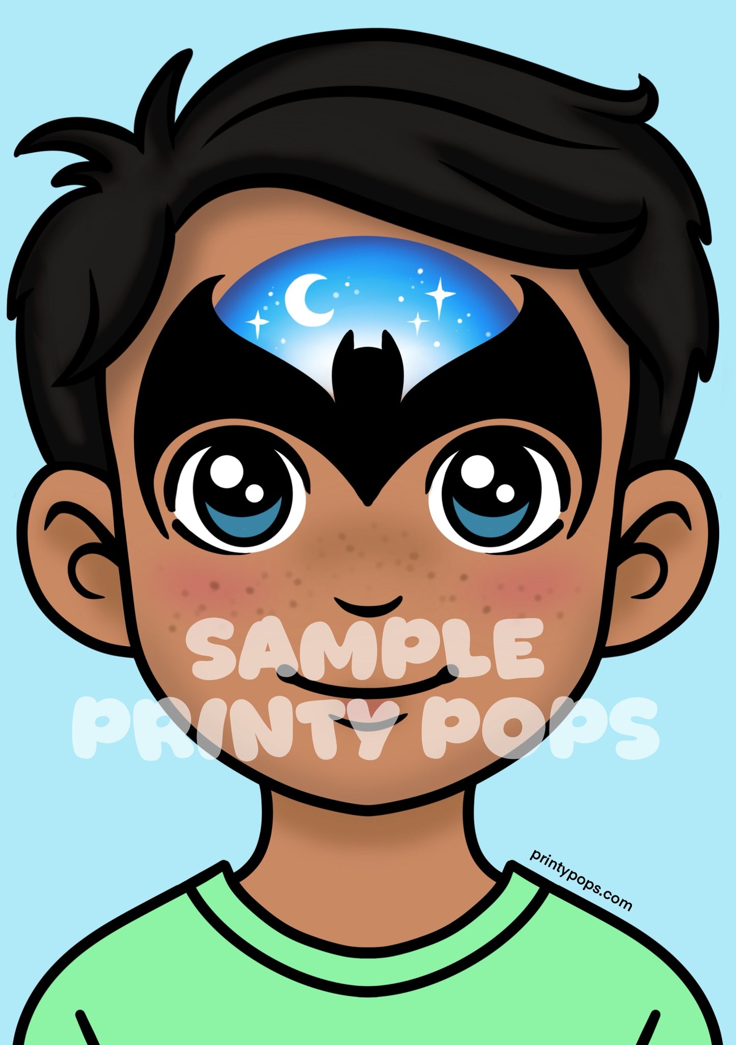 Batman - Printed Face Painting Menu Card