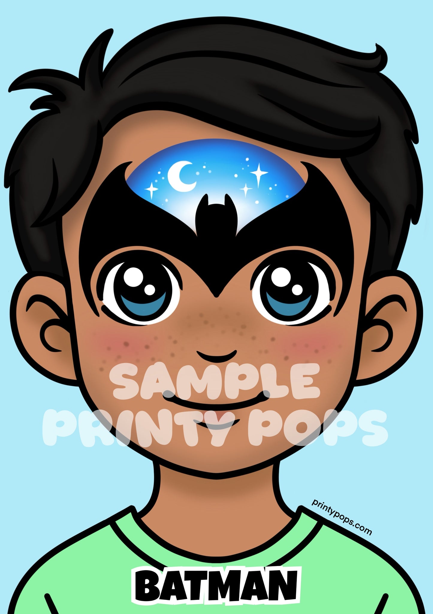 Batman - Printed Face Painting Menu Card