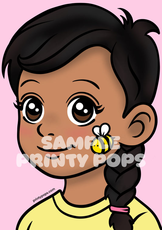 Bumblebee - Printed Face Painting Menu Card