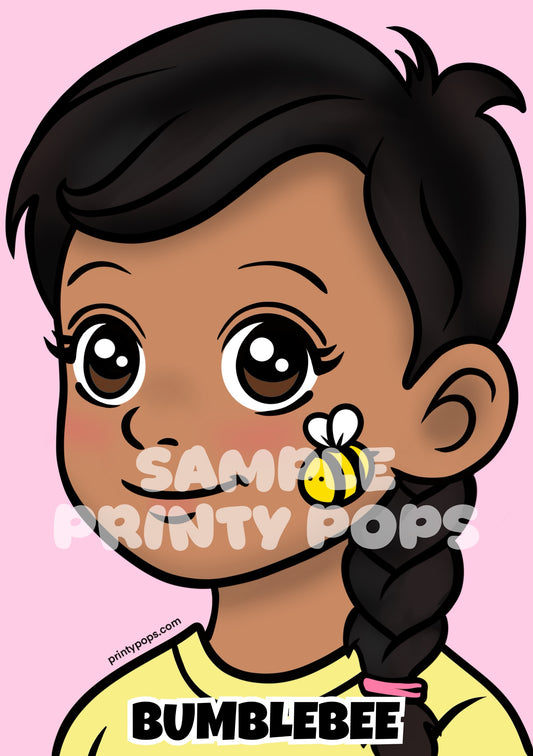 Bumblebee - Printed Face Painting Menu Card