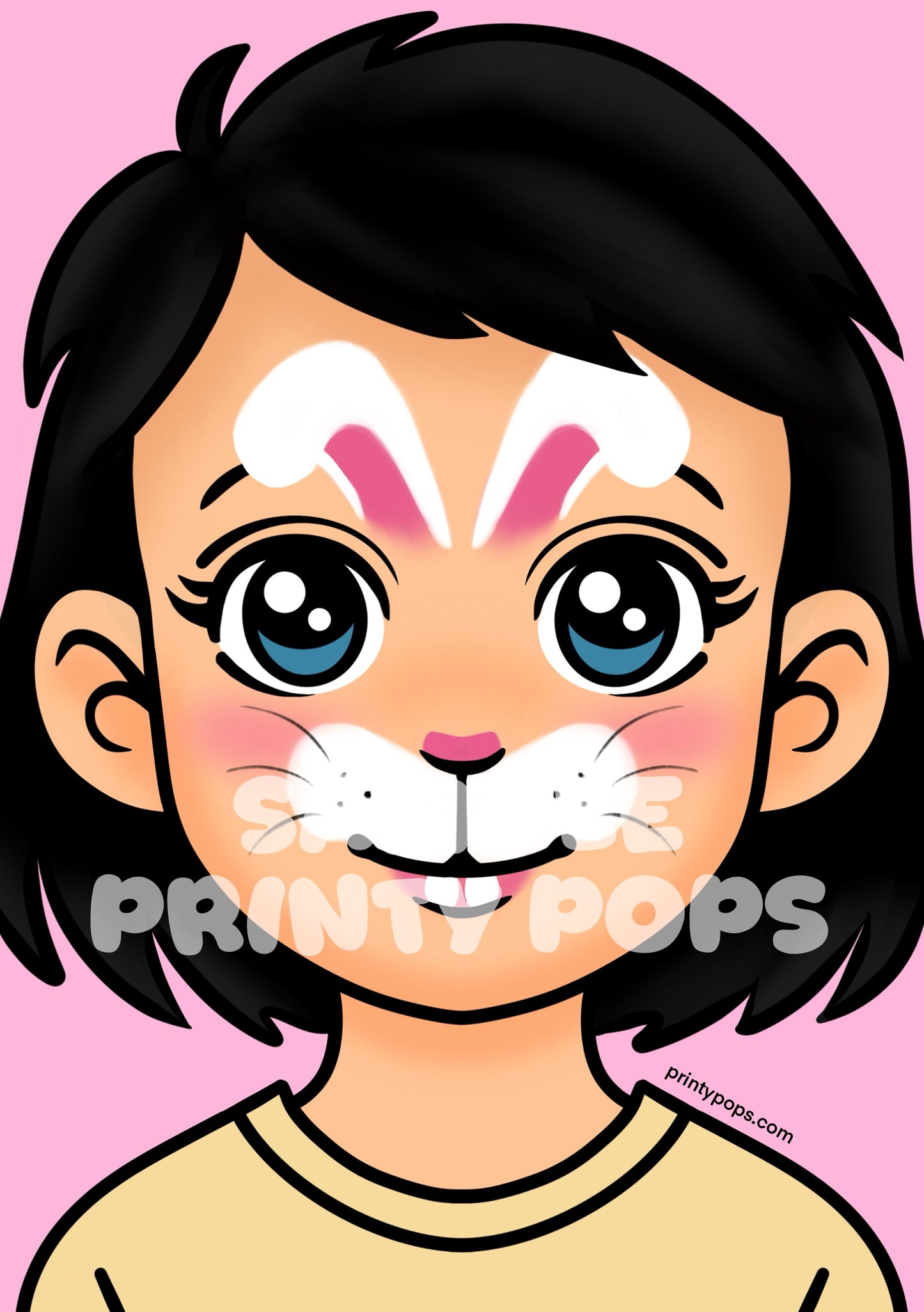 Bunny - Printed Face Painting Menu Card