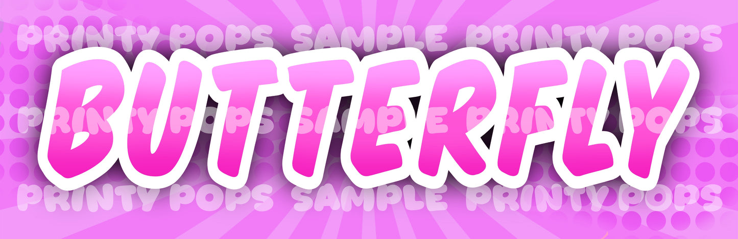 Butterfly - DIGITAL Word Face Painting Menu Card