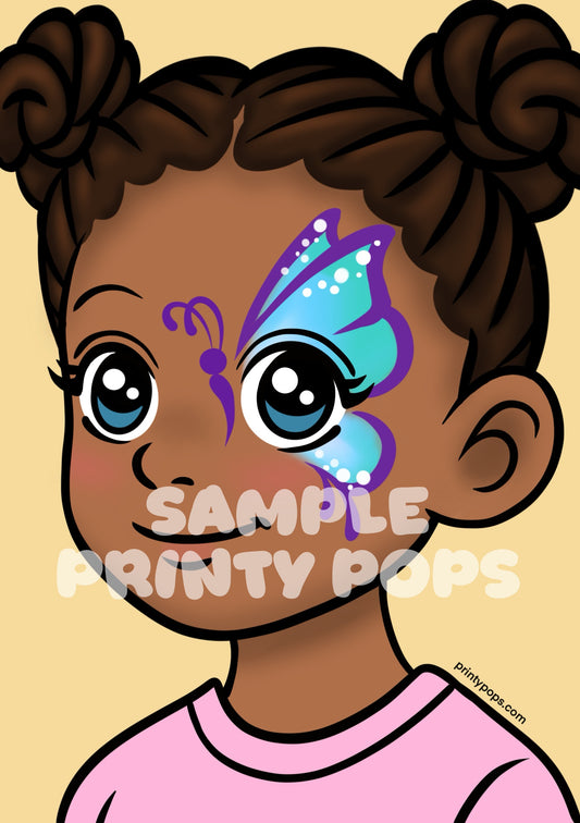 Butterfly Eye - Printed Face Painting Menu Card