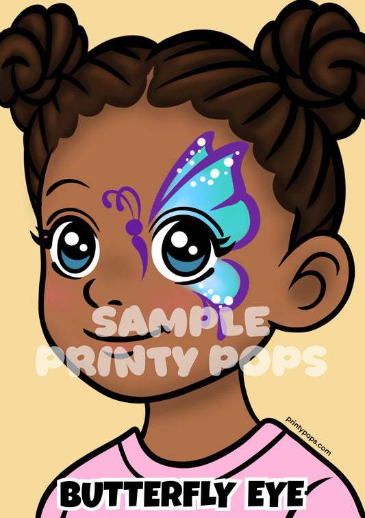 Butterfly Eye - Printed Face Painting Menu Card