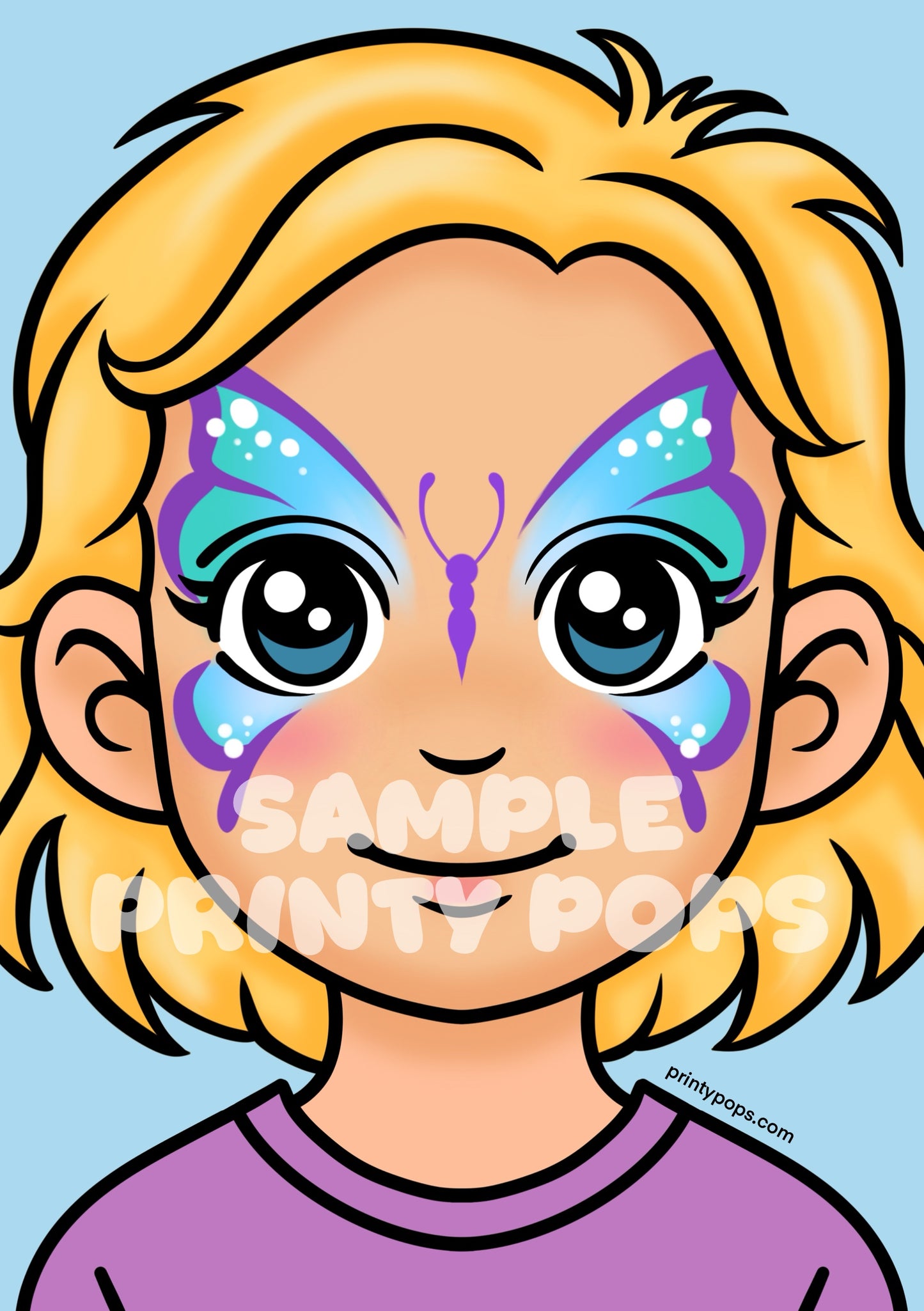 Butterfly - Printed Face Painting Menu Card