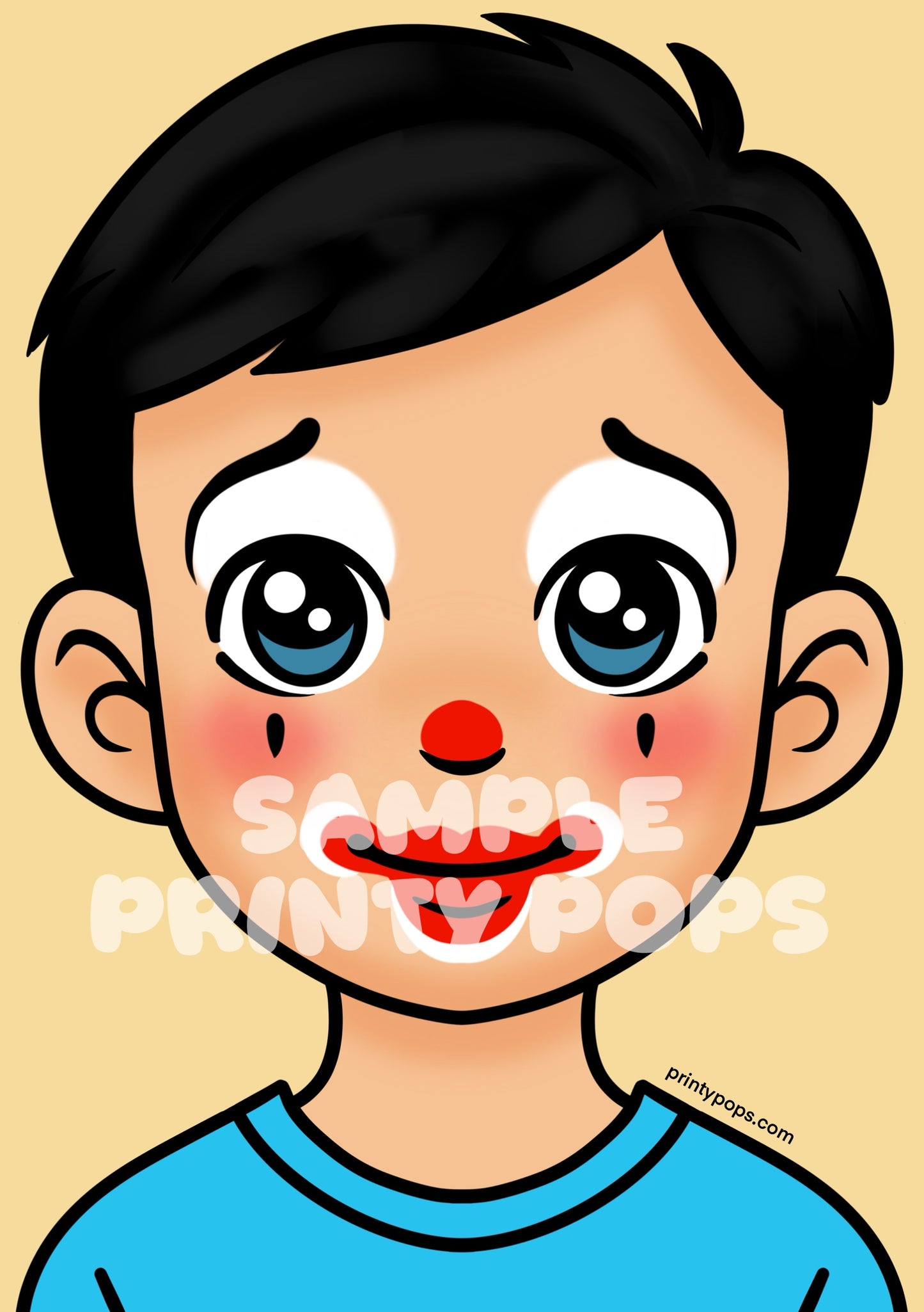 Clown - Printed Face Painting Menu Card