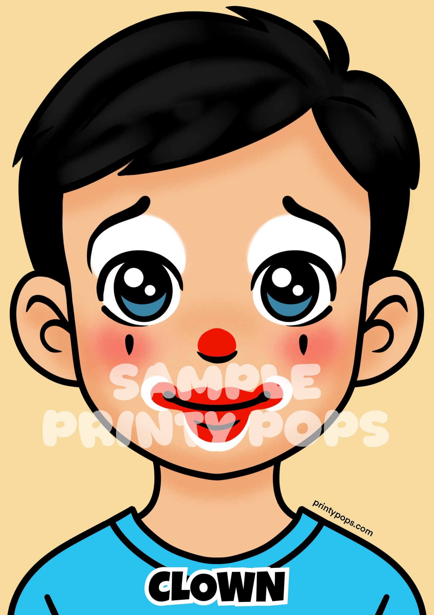 Clown - Printed Face Painting Menu Card