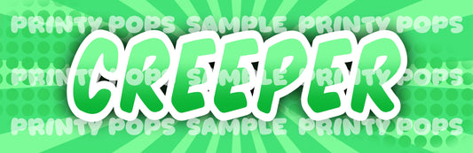 Creeper - DIGITAL Word Face Painting Menu Card