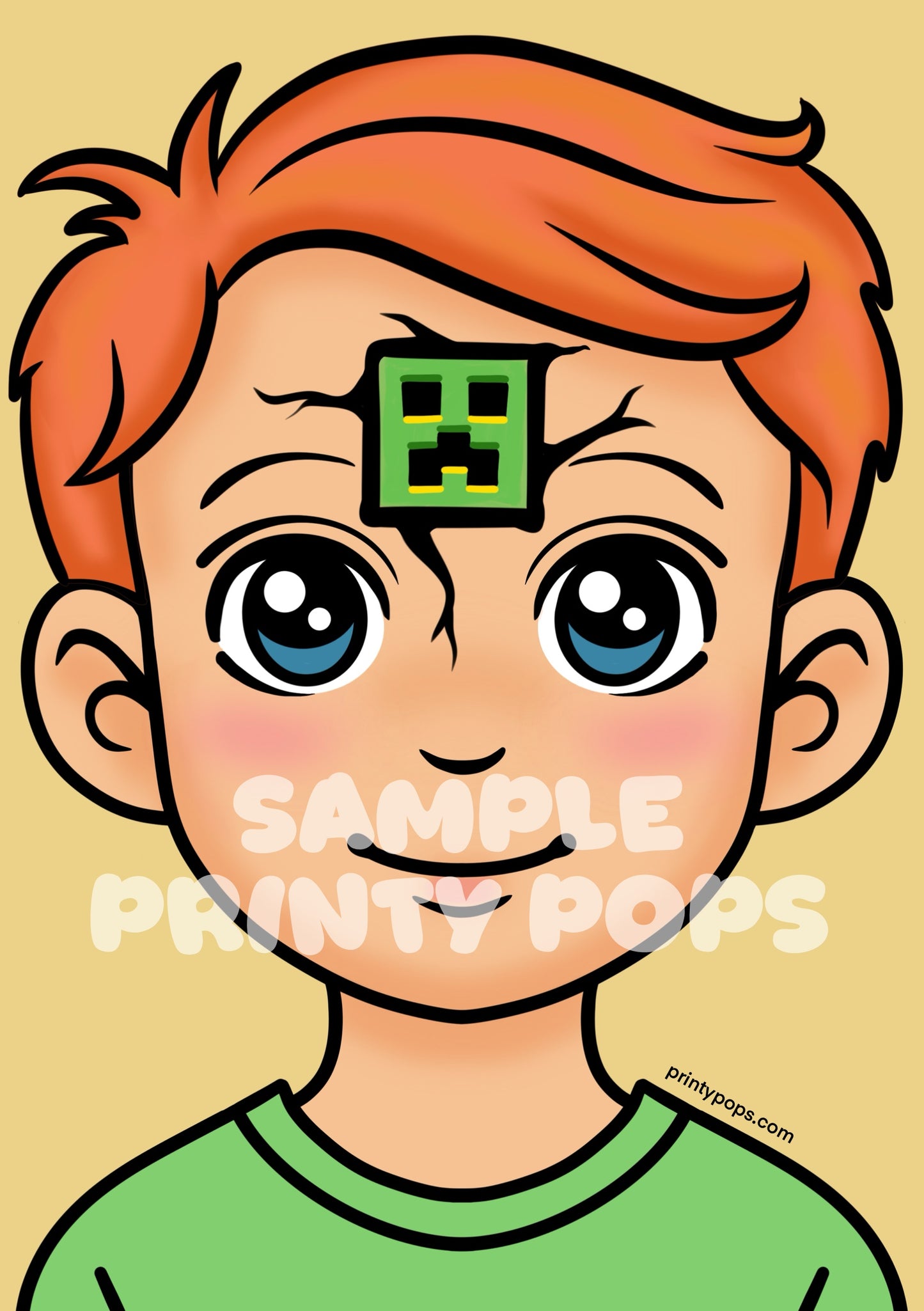 Creeper - Printed Face Painting Menu Card