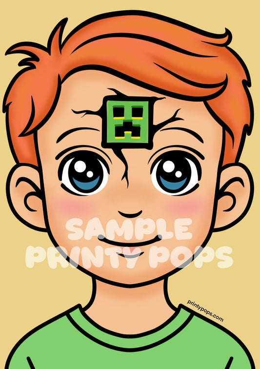 Creeper - Printed Face Painting Menu Card