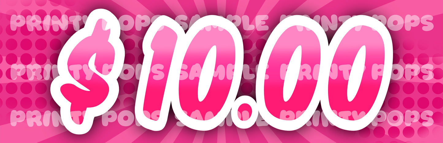 $ Dollar - DIGITAL Price Face Painting Menu Card