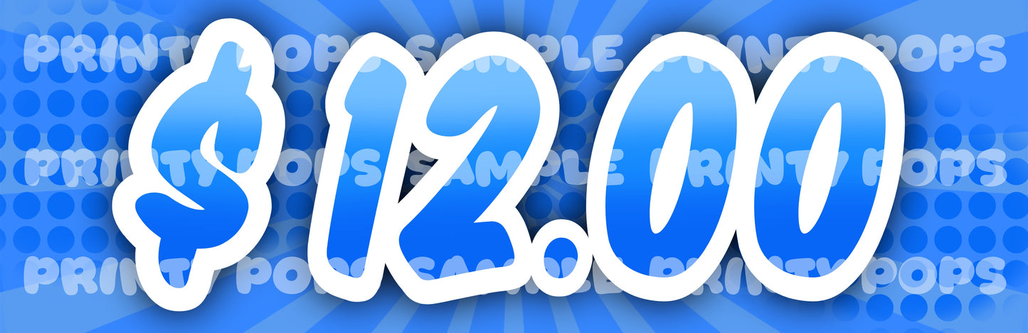 $ Dollar - DIGITAL Price Face Painting Menu Card