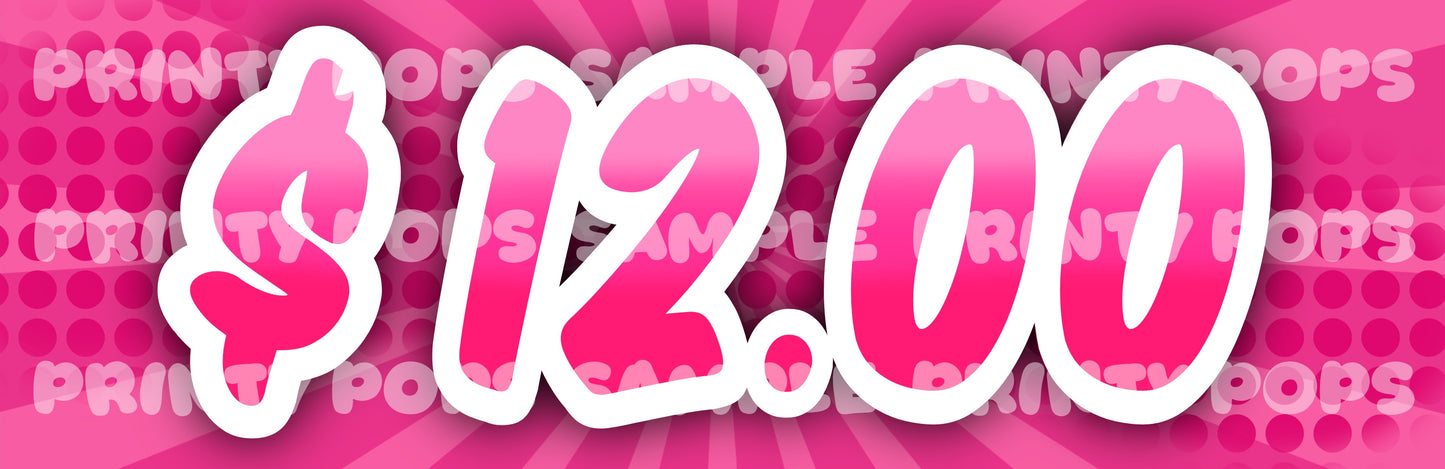 $ Dollar - DIGITAL Price Face Painting Menu Card