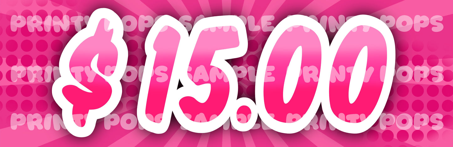 $ Dollar - DIGITAL Price Face Painting Menu Card