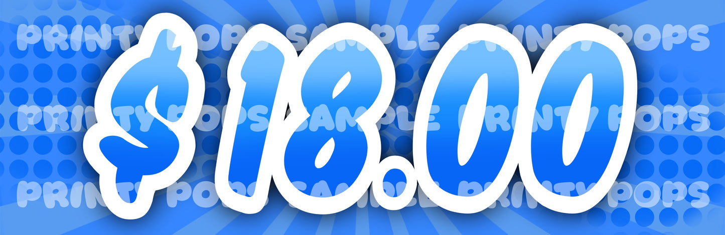 $ Dollar - DIGITAL Price Face Painting Menu Card