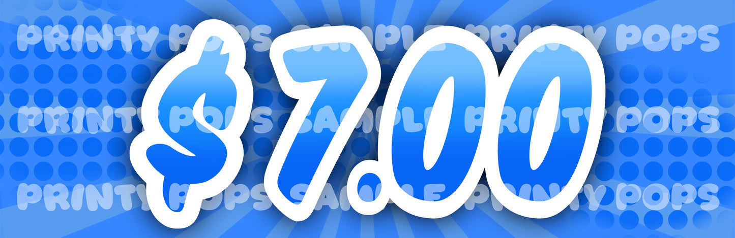 $ Dollar - DIGITAL Price Face Painting Menu Card