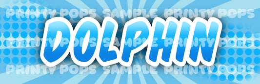 Dolphin - DIGITAL Word Face Painting Menu Card