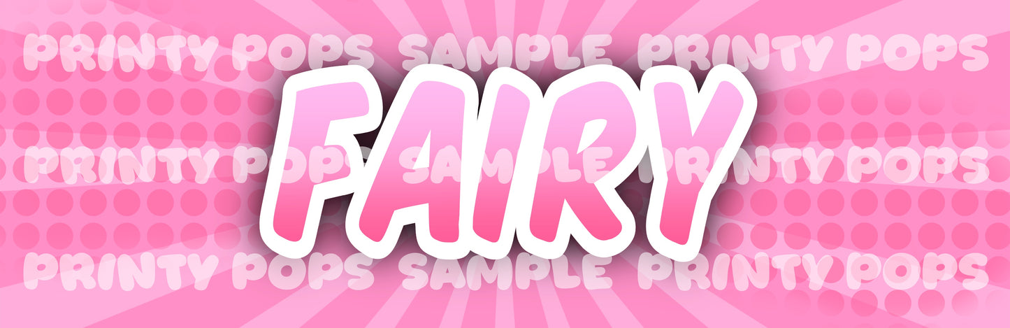 Fairy - DIGITAL Word Face Painting Menu Card