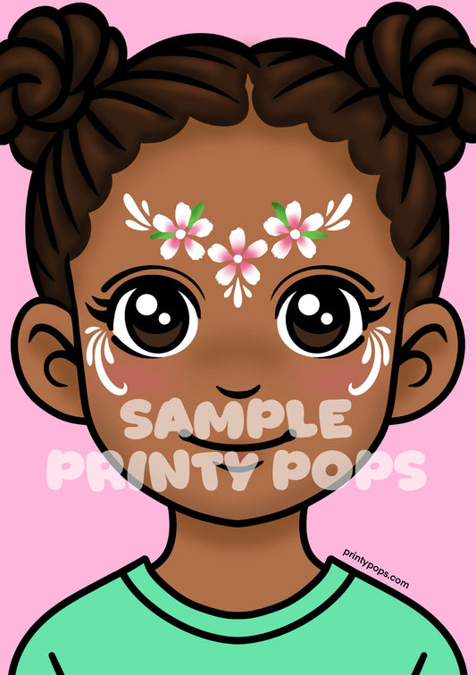 Flower Crown - Printed Face Painting Menu Card