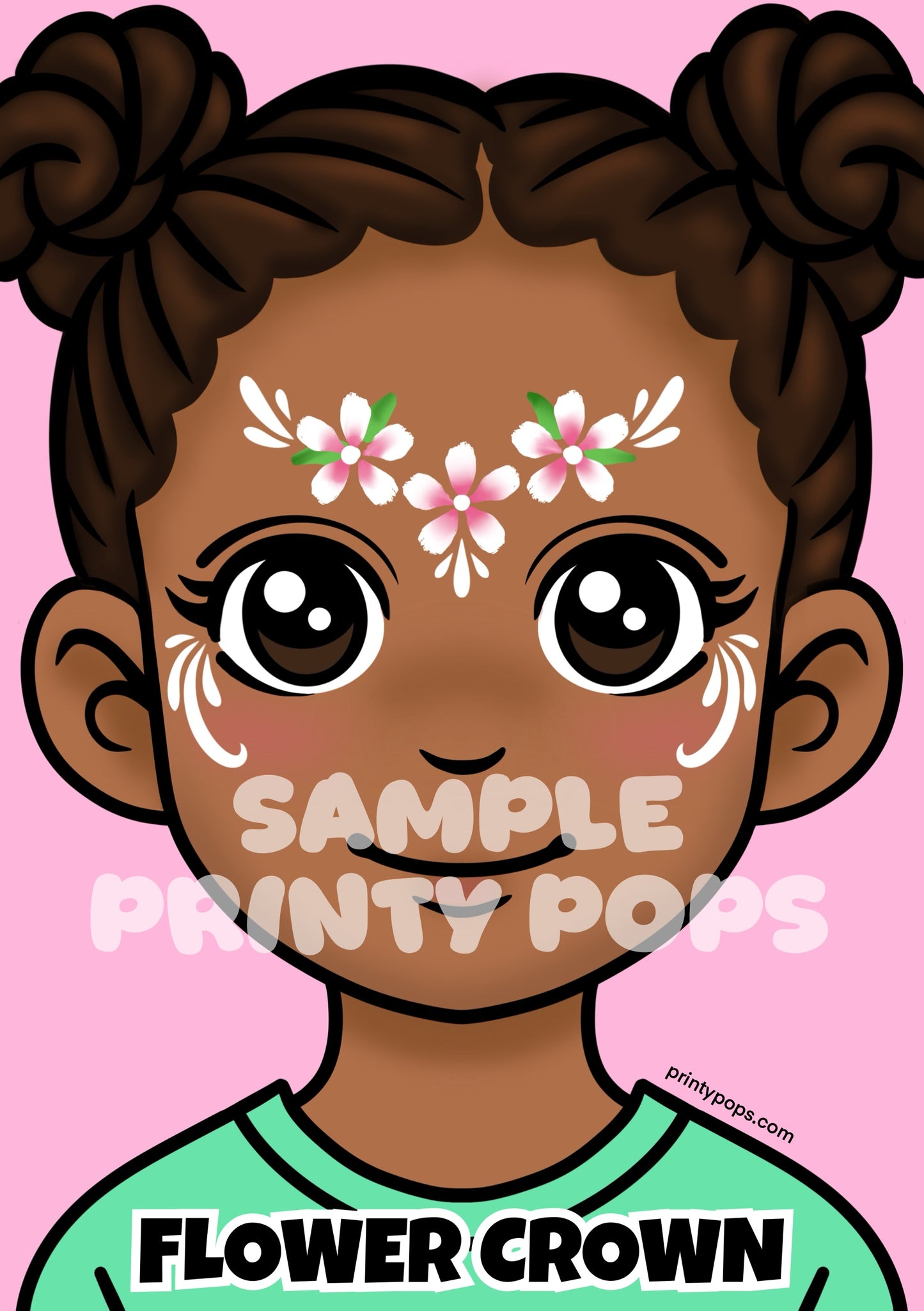 Flower Crown - Printed Face Painting Menu Card