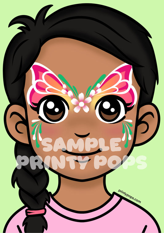 Flower Fairy - Printed Face Painting Menu Card