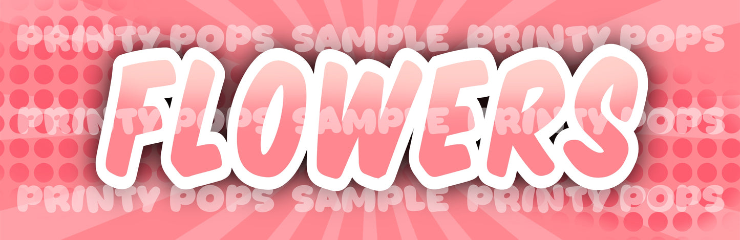Flowers - Printed Word Face Painting Menu Card