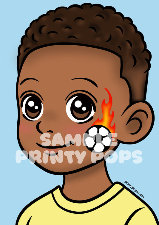 Football Flames - Printed Face Painting Menu Card