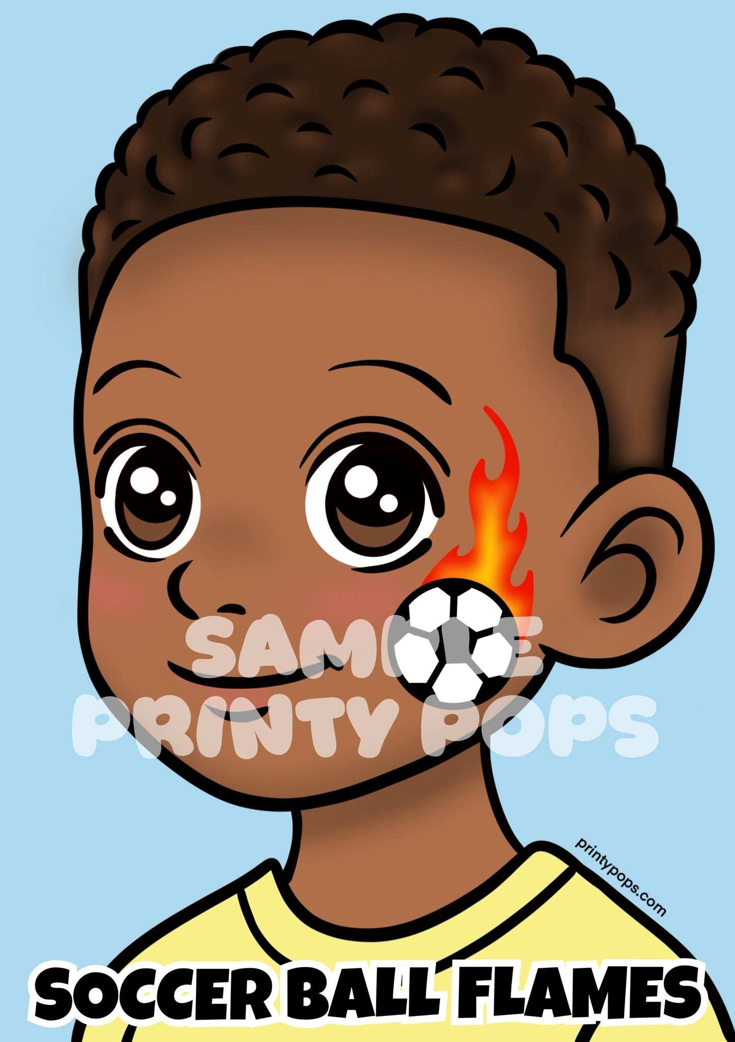 Football Flames - Printed Face Painting Menu Card