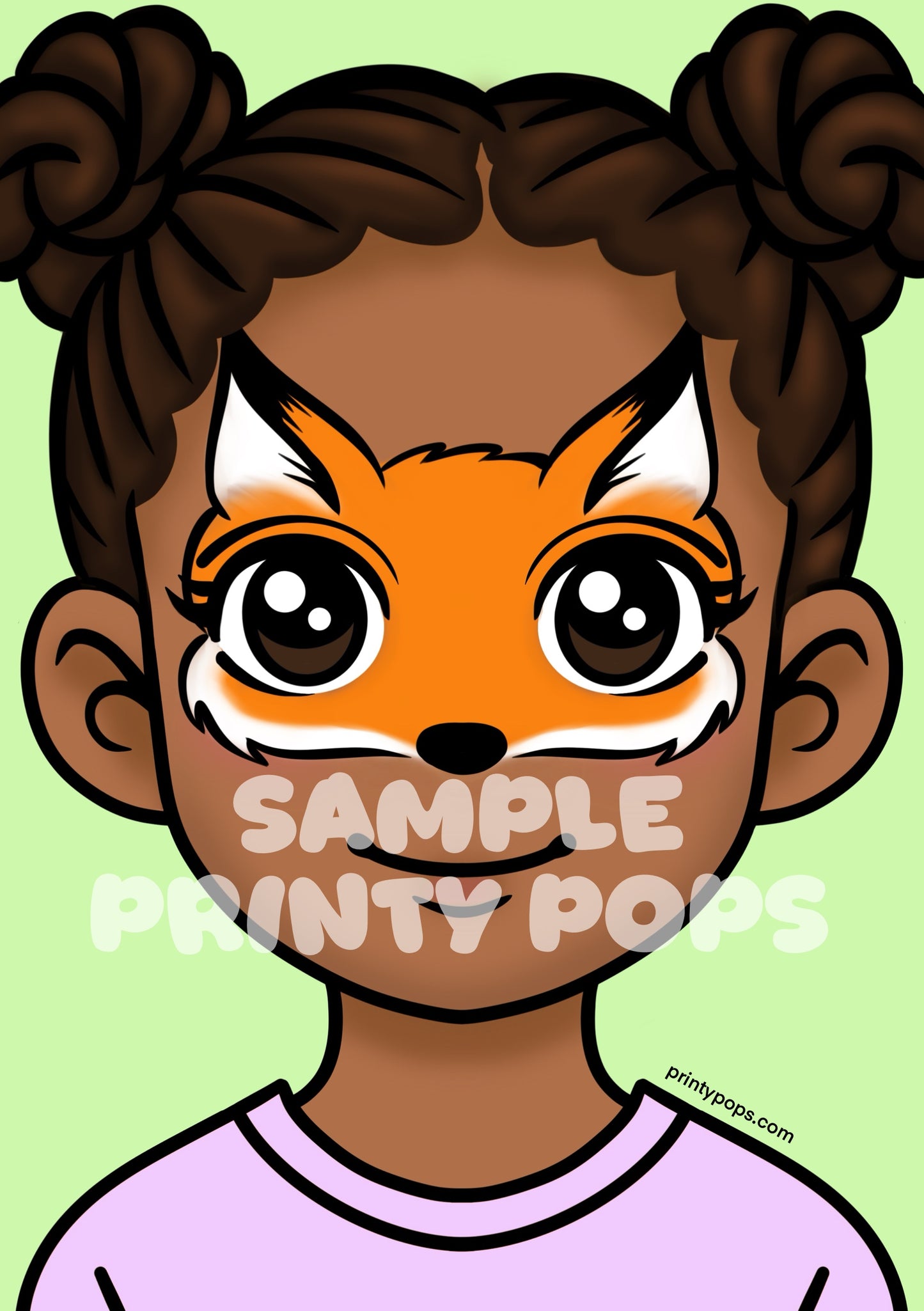 Fox - Printed Face Painting Menu Card
