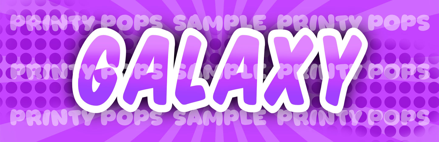 Galaxy - Printed Word Face Painting Menu Card