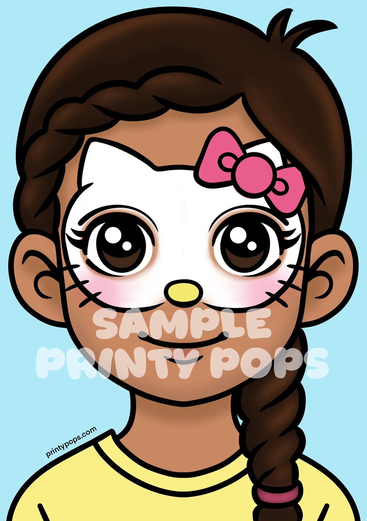 Hello Kitty - Printed Face Painting Menu Card