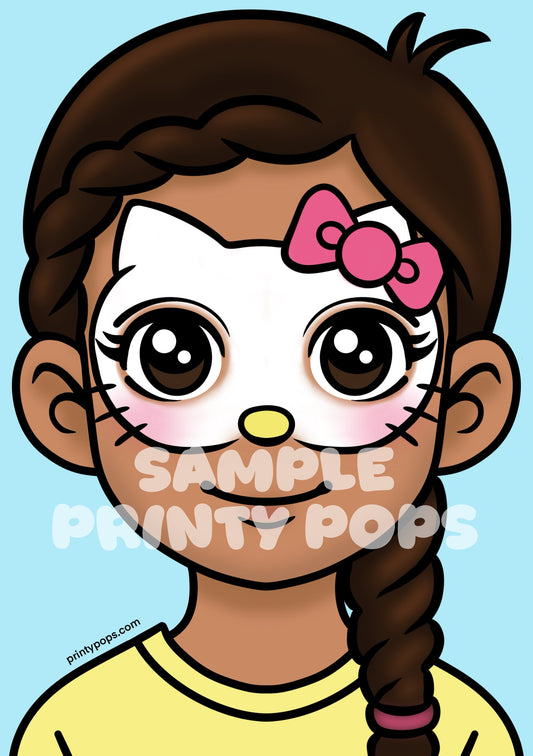 Hello Kitty - Printed Face Painting Menu Card