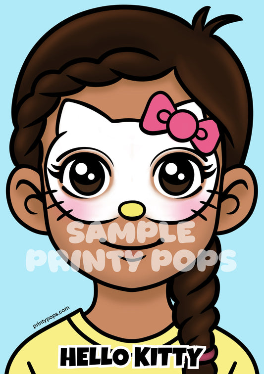 Hello Kitty - Printed Face Painting Menu Card