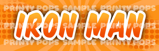 Iron Man - DIGITAL Word Face Painting Menu Card