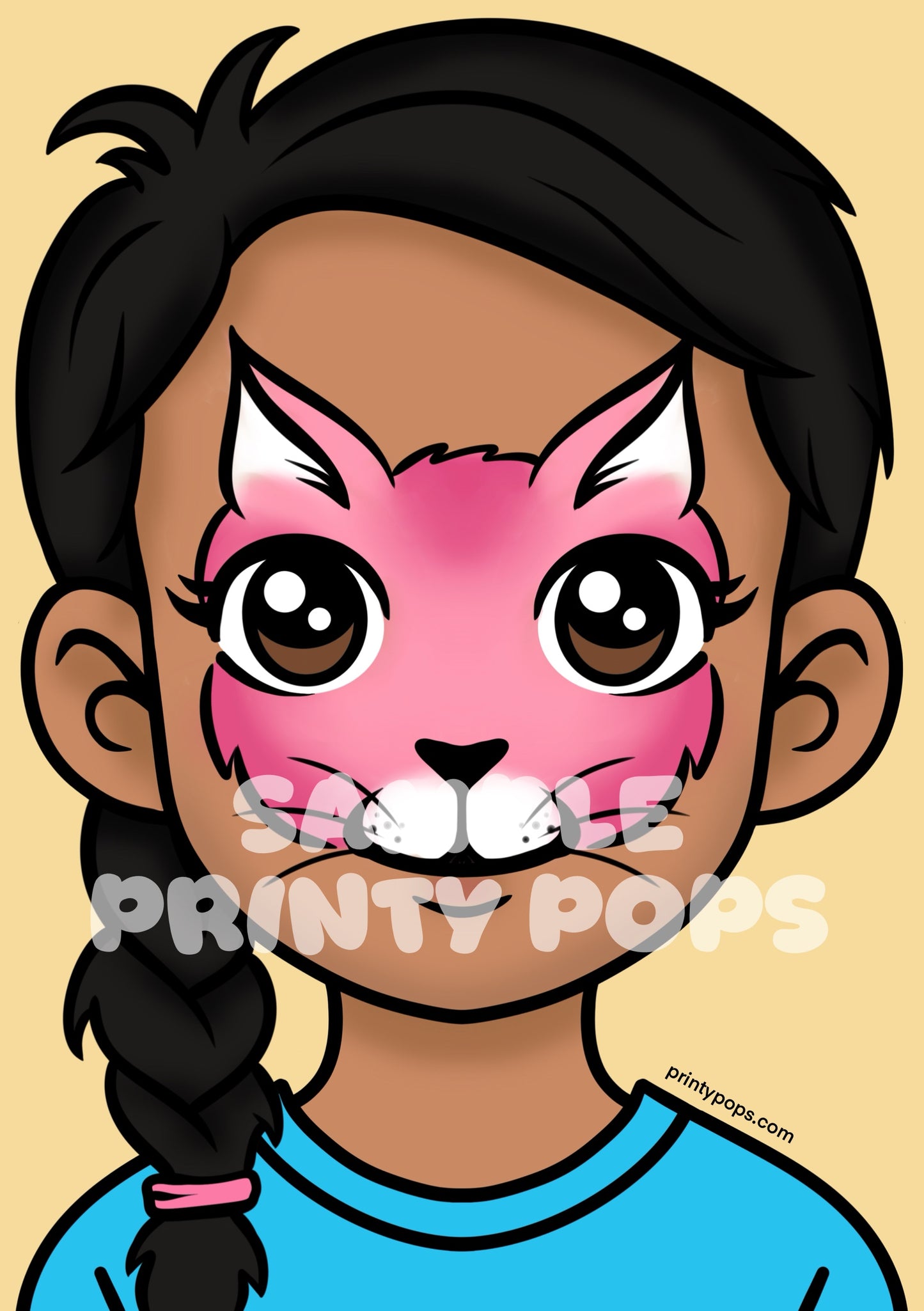 Kitty Cat - Printed Face Painting Menu Card