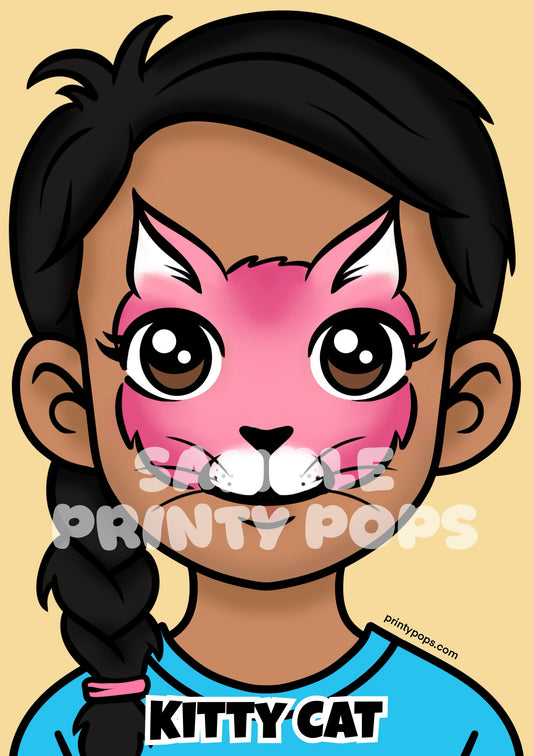 Kitty Cat - Printed Face Painting Menu Card