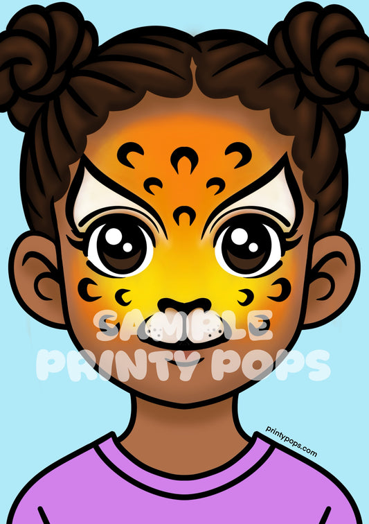 Leopard - Printed Face Painting Menu Card