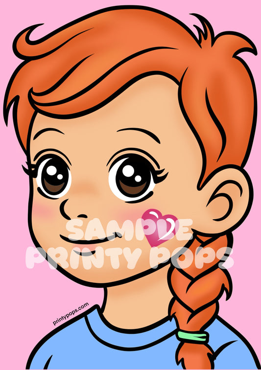 Love Heart - Printed Face Painting Menu Card