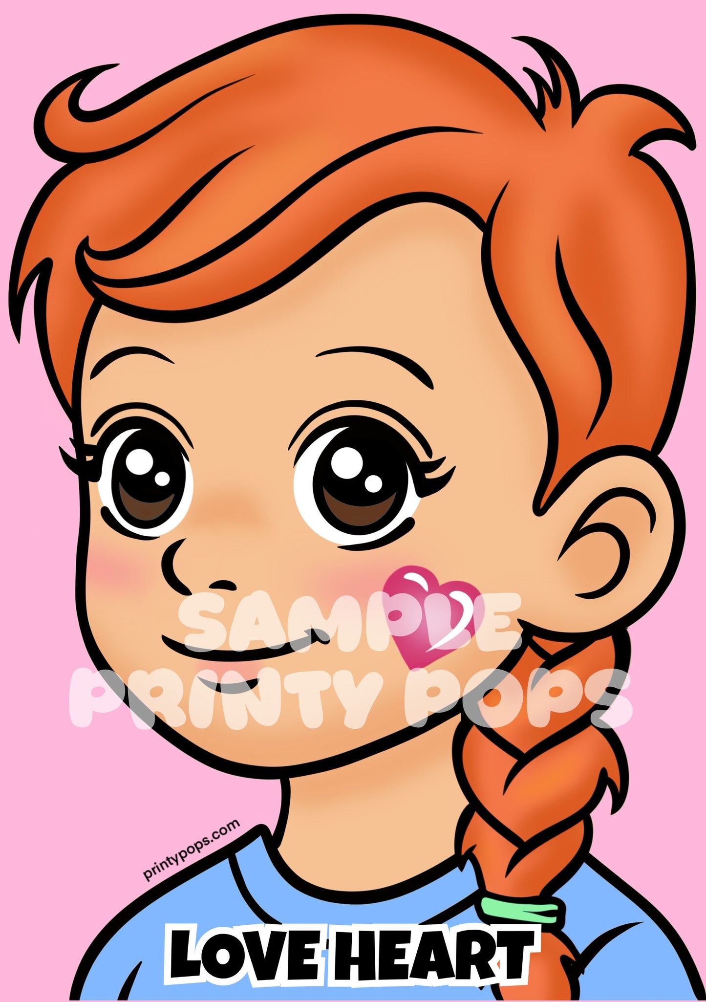 Love Heart - Printed Face Painting Menu Card