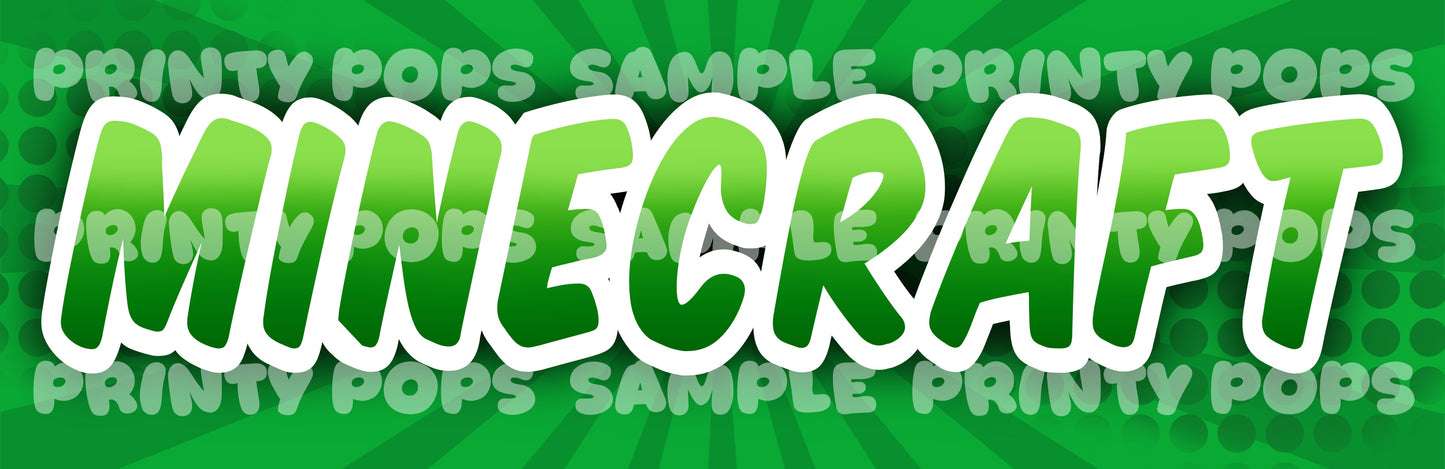 Minecraft - Printed Word Face Painting Menu Card