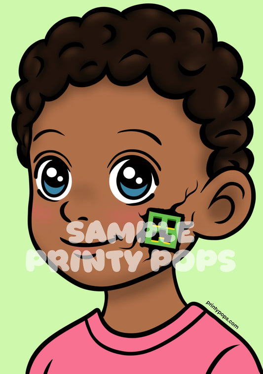 Mini Minecraft - Printed Face Painting Menu Card