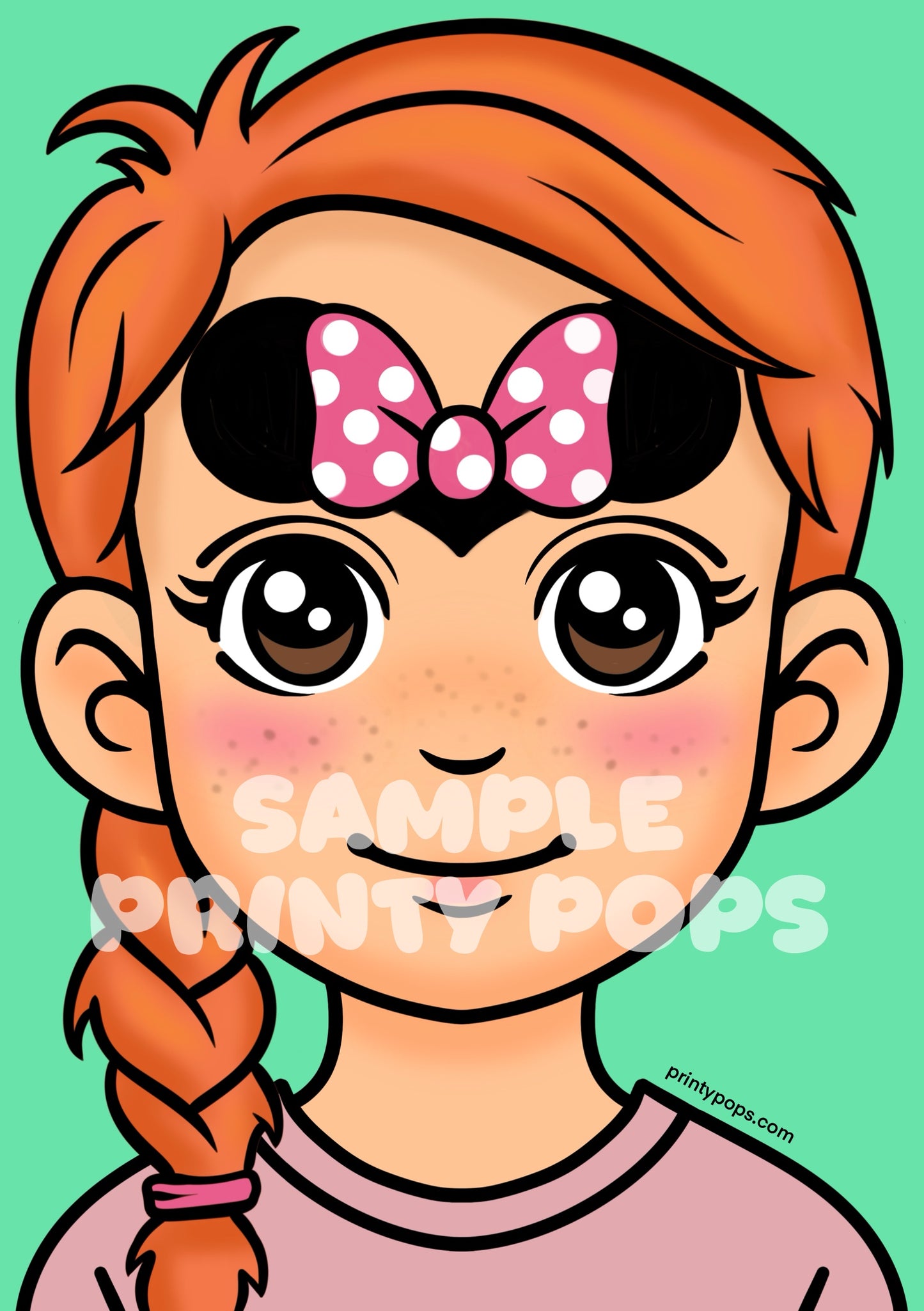 Minnie - Printed Face Painting Menu Card