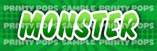 Monster - DIGITAL Word Face Painting Menu Card