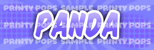 Panda - DIGITAL Word Face Painting Menu Card