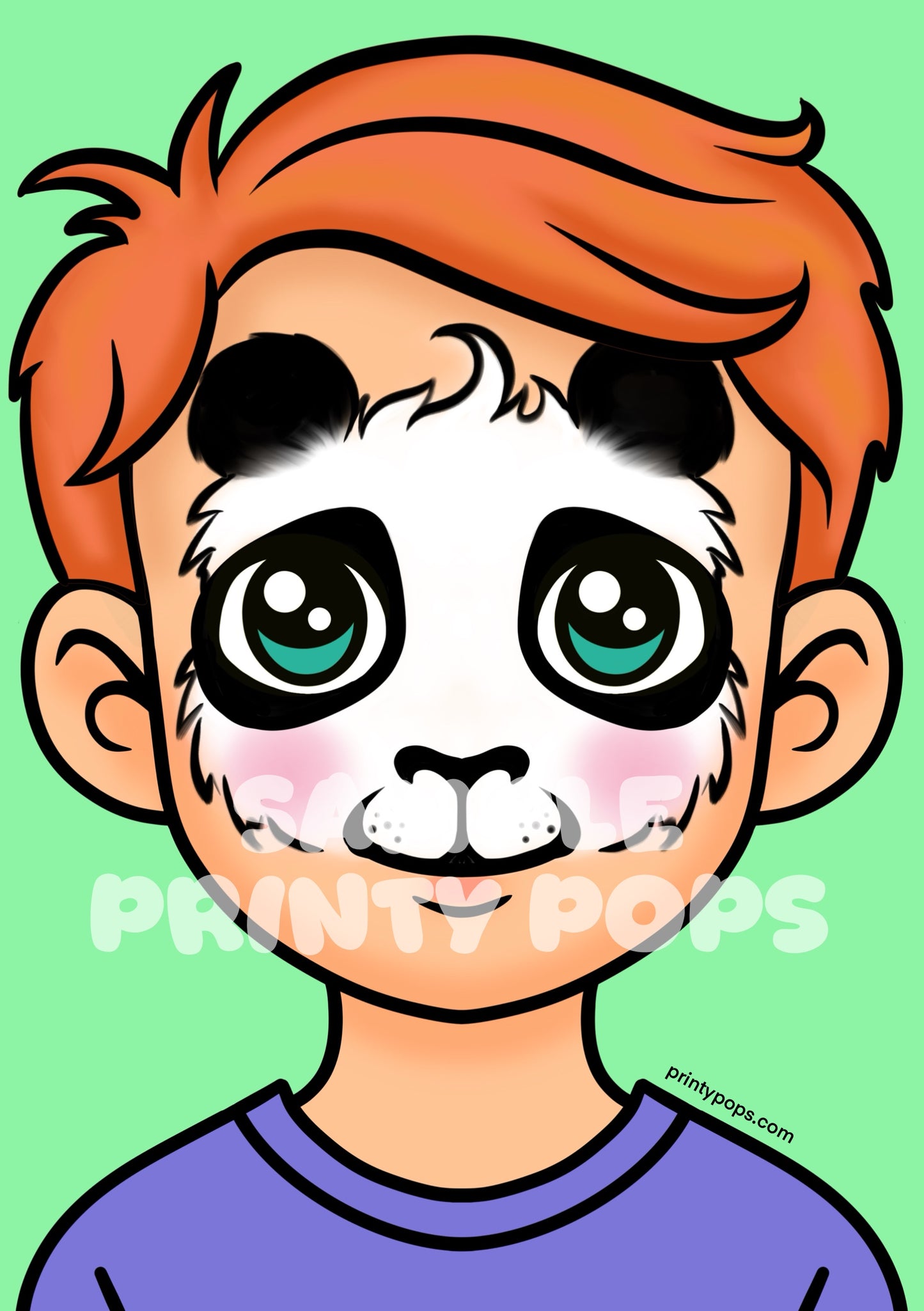 Panda - Printed Face Painting Menu Card