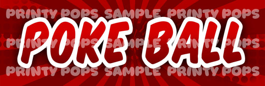 Poke Ball - DIGITAL Word Face Painting Menu Card